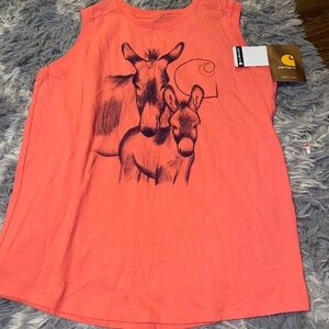 Carhartt Kids Orange Tank Top with Animal Print
